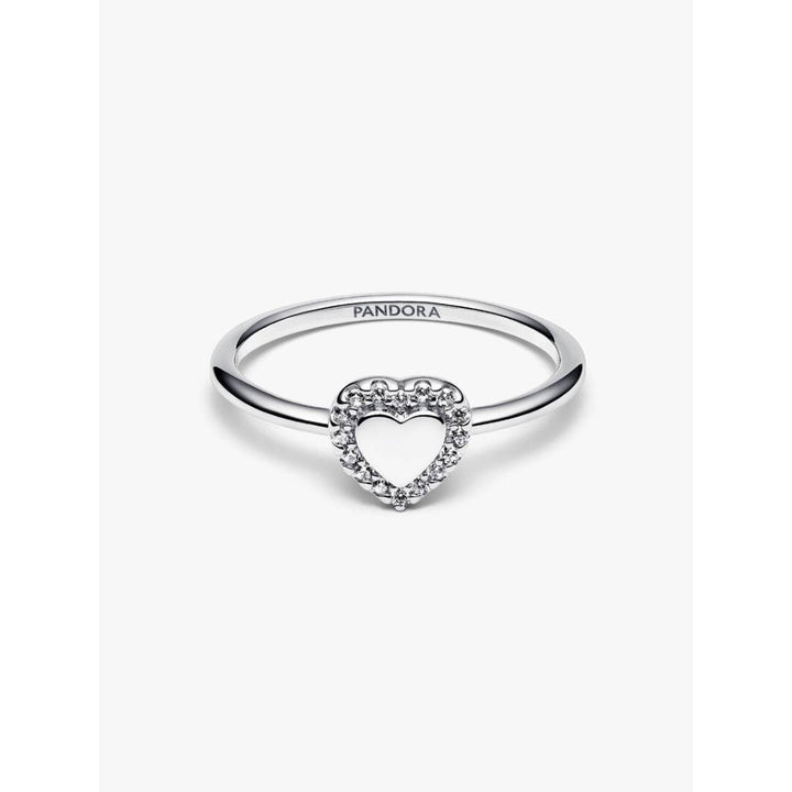 Pandora Silver Cubic Zirconia Heart Ring Image 6