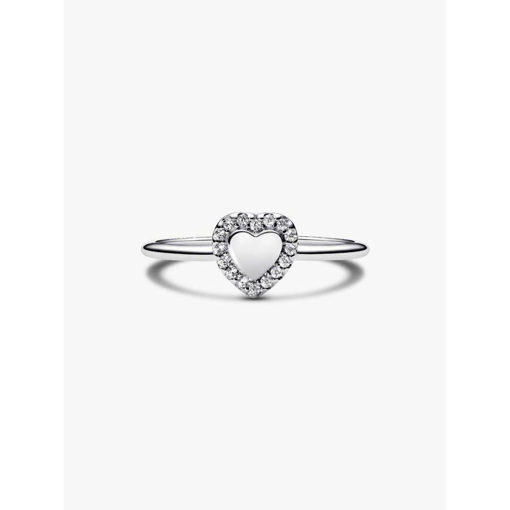 Pandora Silver Cubic Zirconia Heart Ring Image 7