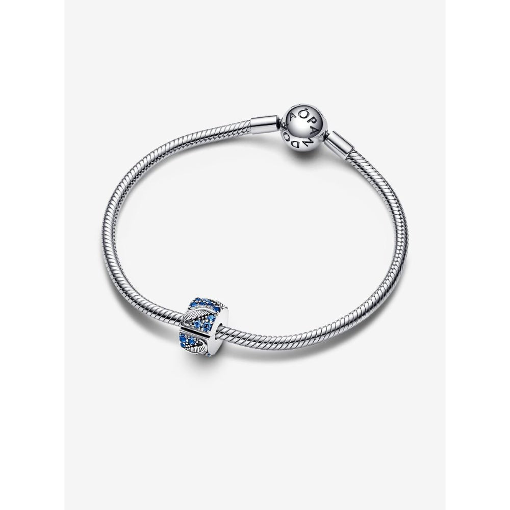 Pandora Silver Curved Feather &amp; Pave Clip Charm - MococoPandora792552C015700303031132Charms