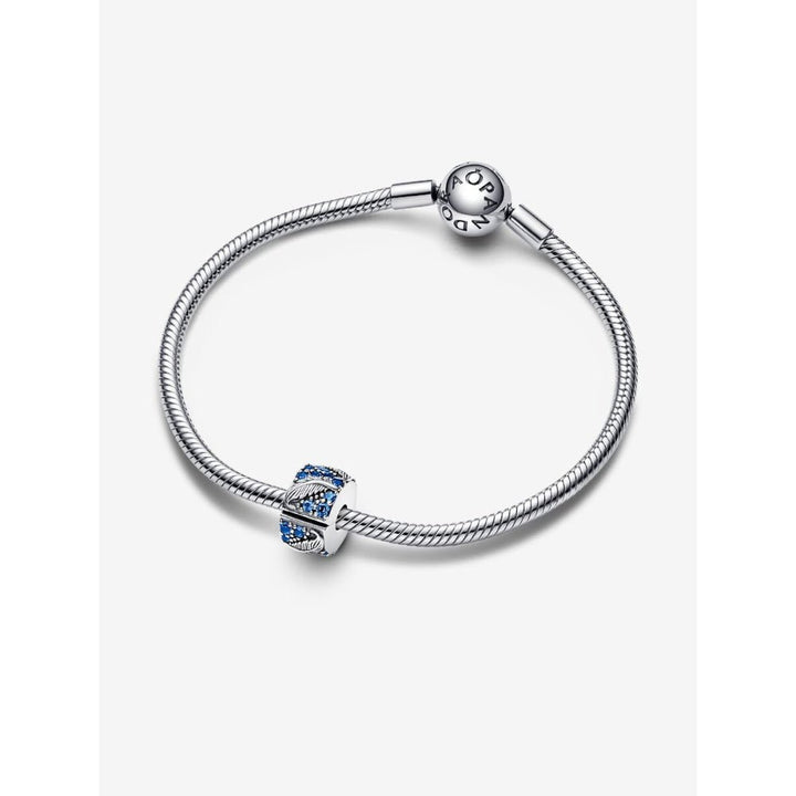 Pandora Silver Curved Feather &amp; Pave Clip Charm - MococoPandora792552C015700303031132Charms