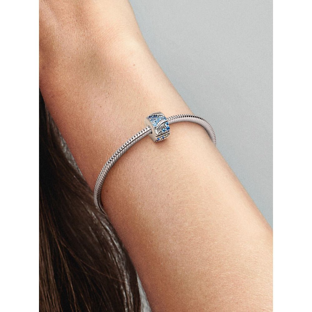 Pandora Silver Curved Feather &amp; Pave Clip Charm - MococoPandora792552C015700303031132Charms