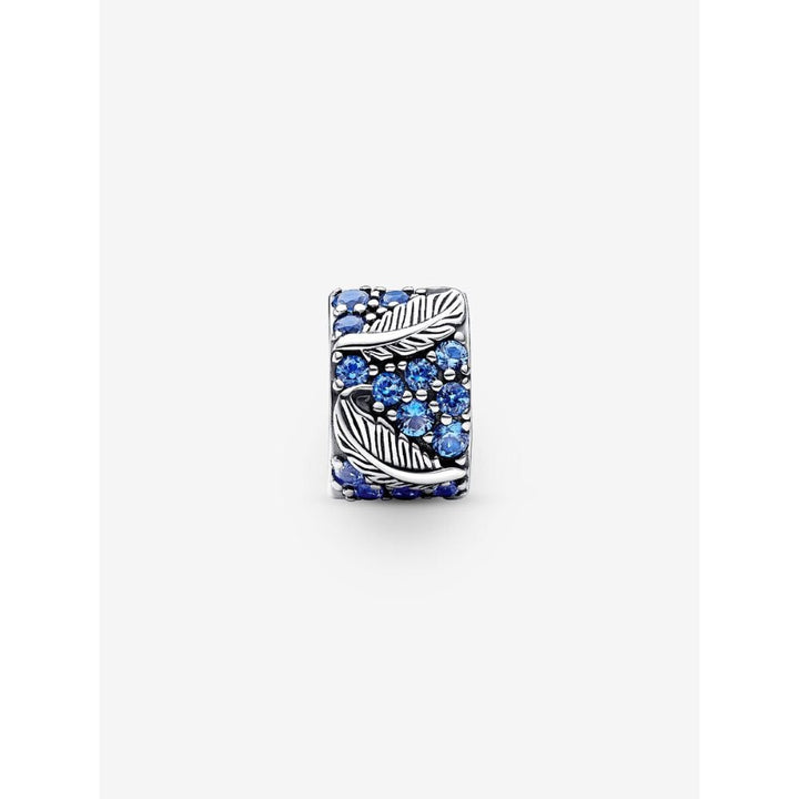 Pandora Silver Curved Feather &amp; Pave Clip Charm - MococoPandora792552C015700303031132Charms