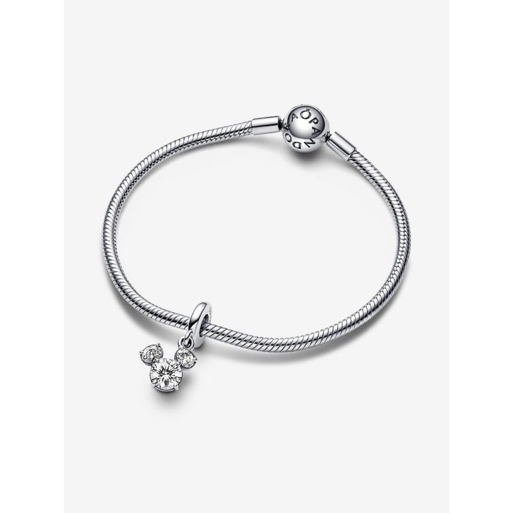 Pandora Silver Disney Mickey Mouse Sparkling Head Silhouette Dangle Charm - MococoPandora793031C015700303078762Charms