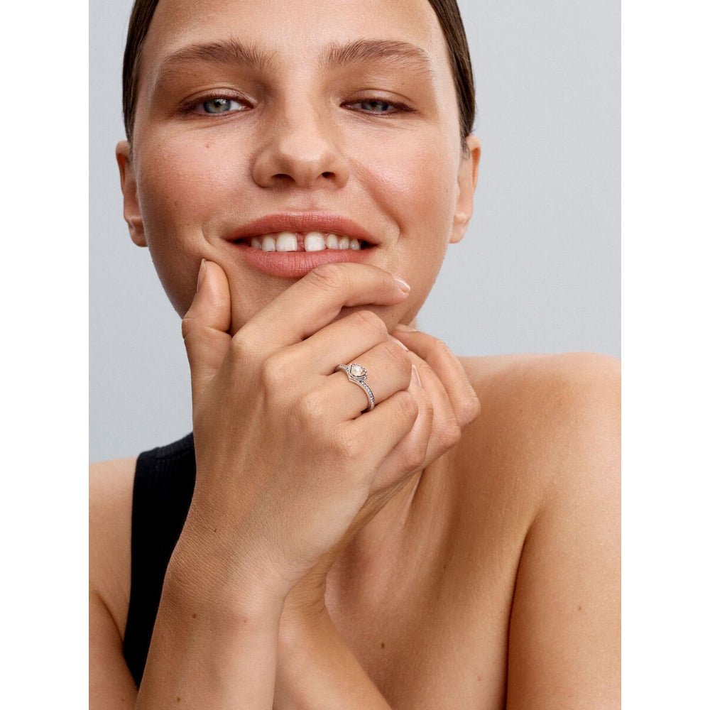 Pandora Silver Disney Princess Ariel Shell Treated Freshwater Cultured Pearl Ring - MococoPandora193654C01-485700303166407Rings