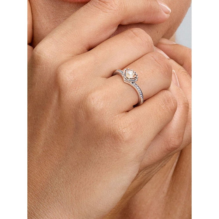 Pandora Silver Disney Princess Ariel Shell Treated Freshwater Cultured Pearl Ring - MococoPandora193654C01-485700303166407Rings