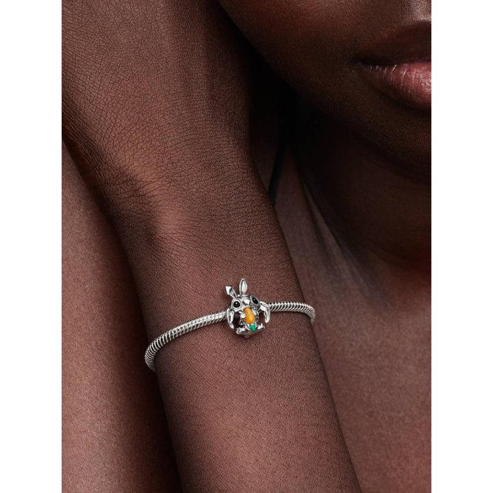 Pandora Silver Disney Stitch Easter Bunny Charm Image 2
