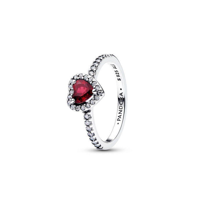 Pandora Silver Elevated Fuchsia Rose Heart Ring Image 1