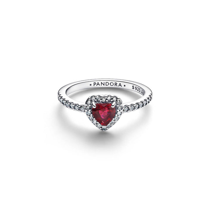 Pandora Silver Elevated Fuchsia Rose Heart Ring Image 5