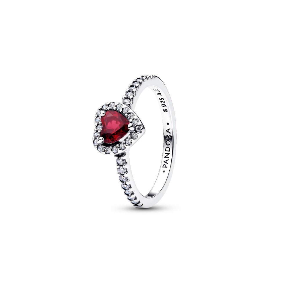 Pandora Silver Elevated Fuchsia Rose Heart Ring - MococoPandora198421C13-505700303279862Rings