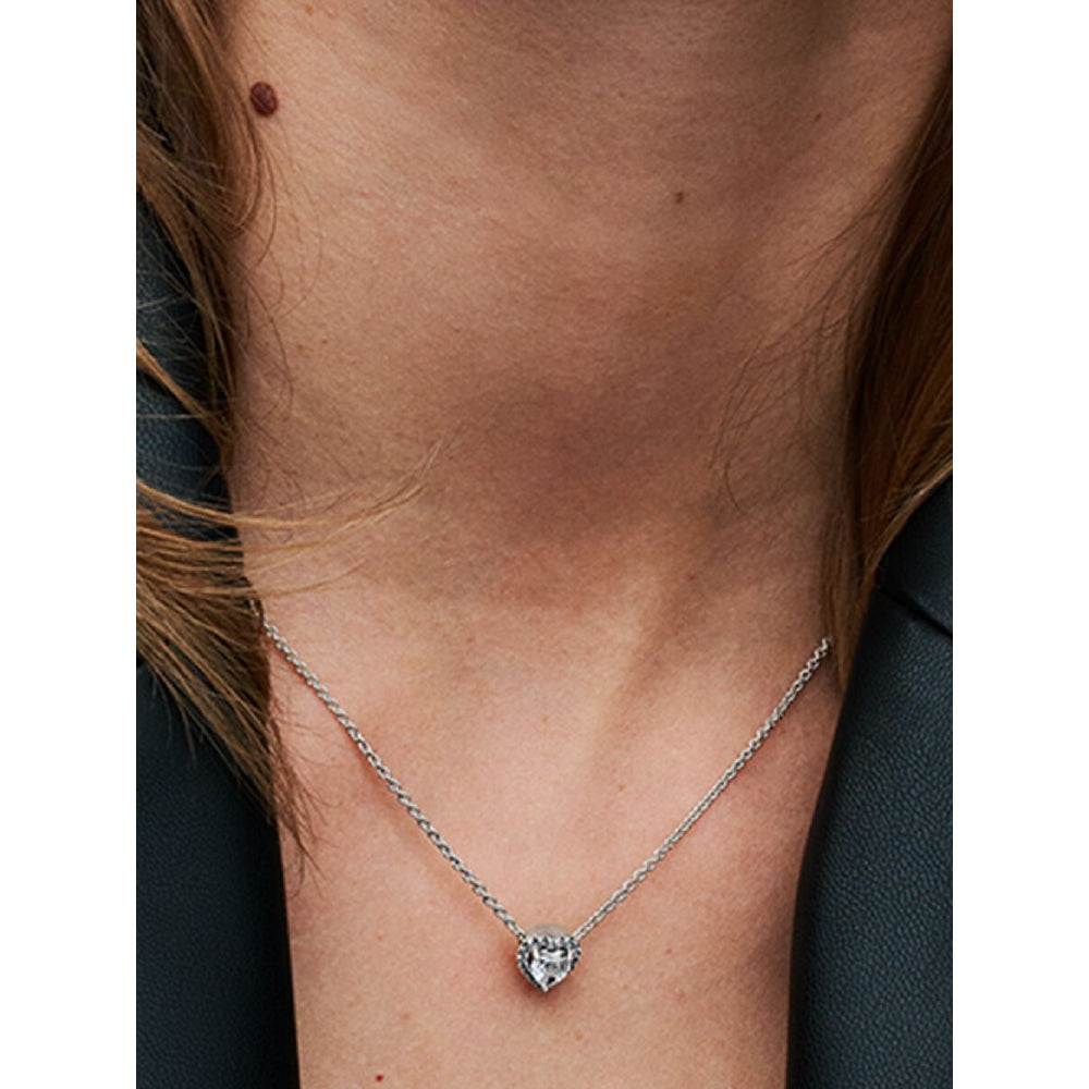 Pandora Silver Elevated Heart Necklace 2