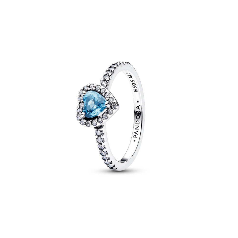Pandora Silver Elevated Light Blue Heart Ring - MococoPandora198421C10-505700303278506Rings