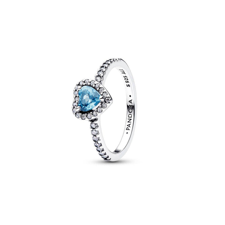 Pandora Silver Elevated Light Blue Heart Ring - MococoPandora198421C10-505700303278506Rings
