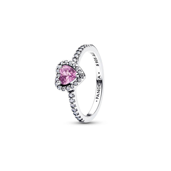 Pandora Silver Elevated Light Purple Heart Ring Image 1