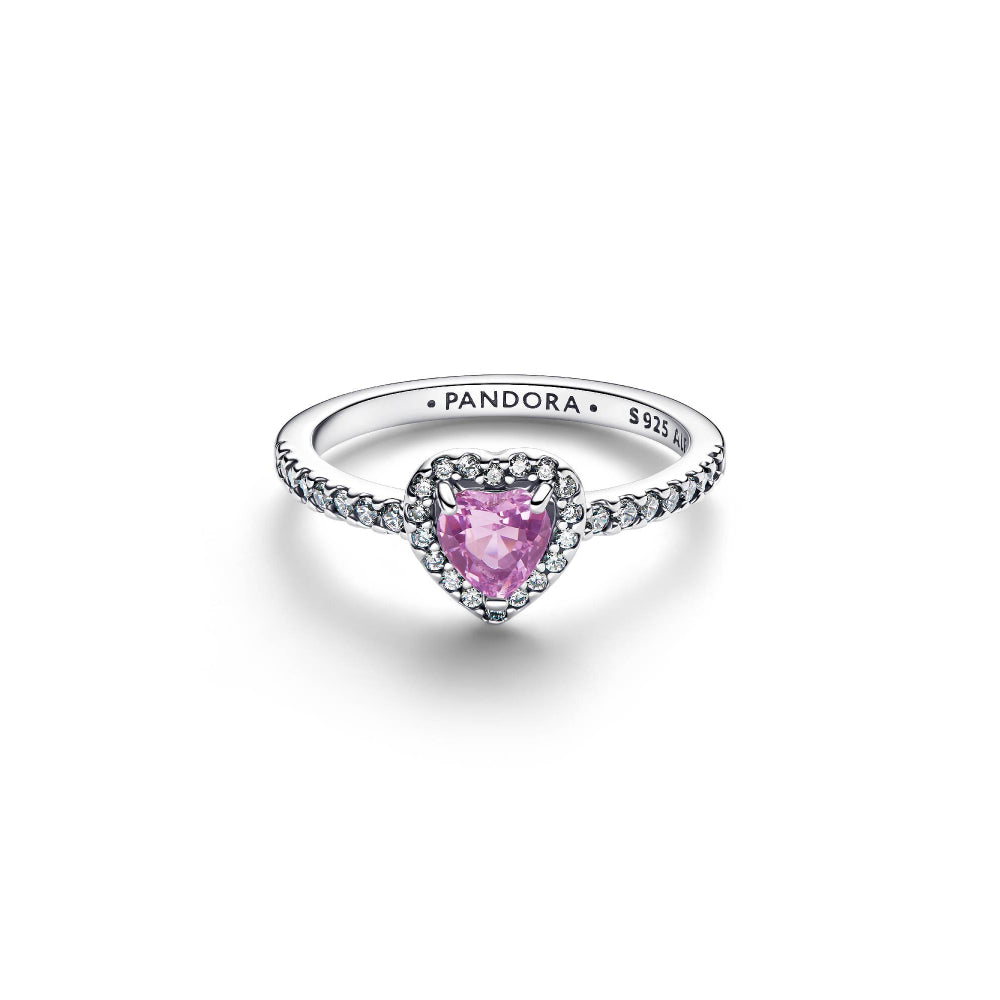 Pandora Silver Elevated Light Purple Heart Ring Image 5