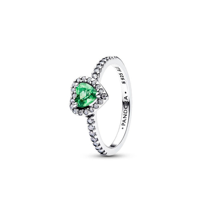 Pandora Silver Elevated Mint Green Heart Ring - MococoPandora198421C08-505700303278544Rings