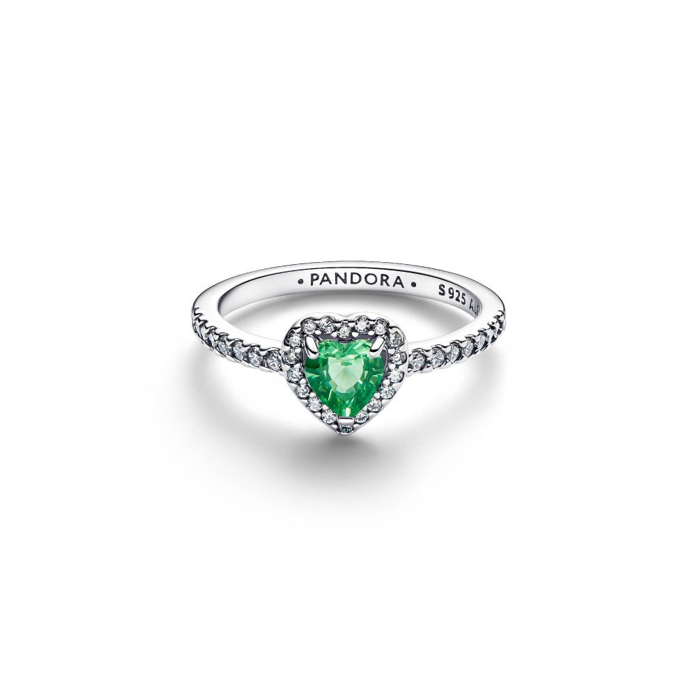 Pandora Silver Elevated Mint Green Heart Ring - MococoPandora198421C08-505700303278544Rings