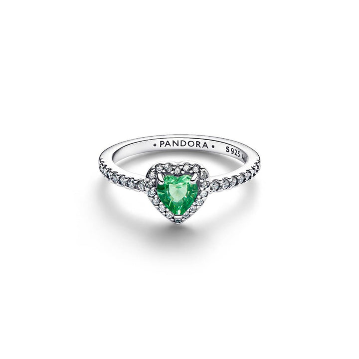 Pandora Silver Elevated Mint Green Heart Ring - MococoPandora198421C08-505700303278544Rings