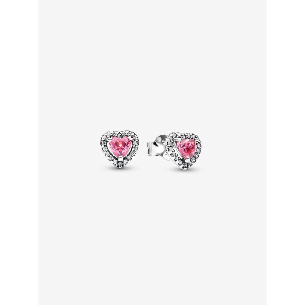 Pandora Silver Elevated Pink Heart Stud Earrings - MococoPandora298427C025700303186030Earrings
