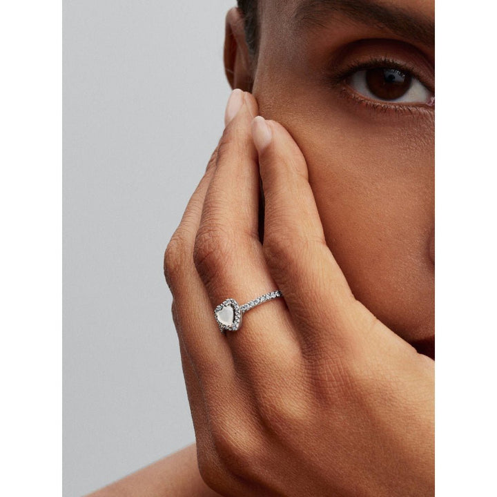 Pandora Silver Elevated White Heart Ring - MococoPandora198421C11-505700303278766Rings