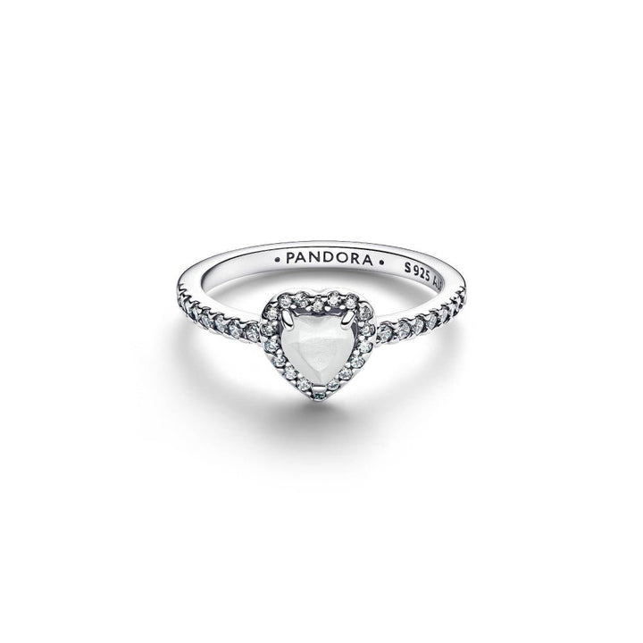 Pandora Silver Elevated White Heart Ring - MococoPandora198421C11-505700303278766Rings