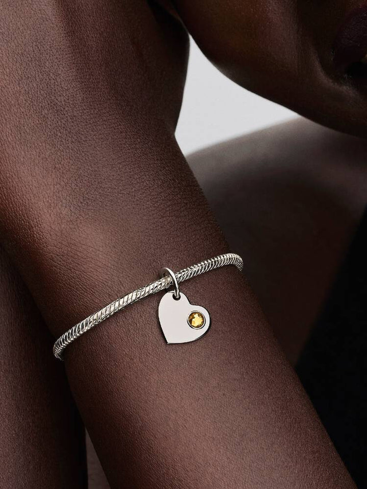 Pandora Silver Engravable Heart Dangle Charm - MococoPandora794295C125700303233000Charms