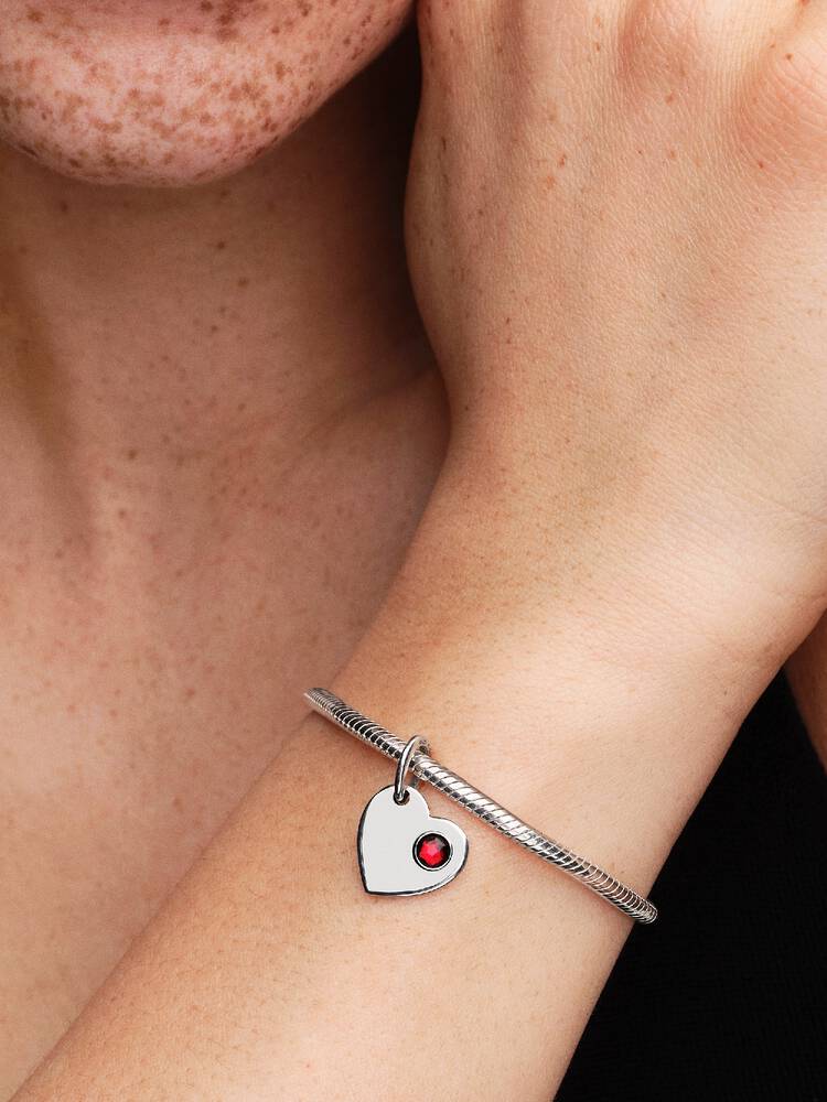 Pandora Silver Engravable Heart Dangle Charm - MococoPandora794295C125700303233000Charms
