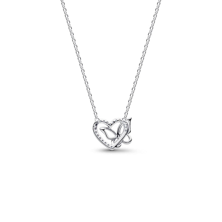 Pandora Silver Entwined Heart &amp; Butterfly Pendant Necklace Image 6