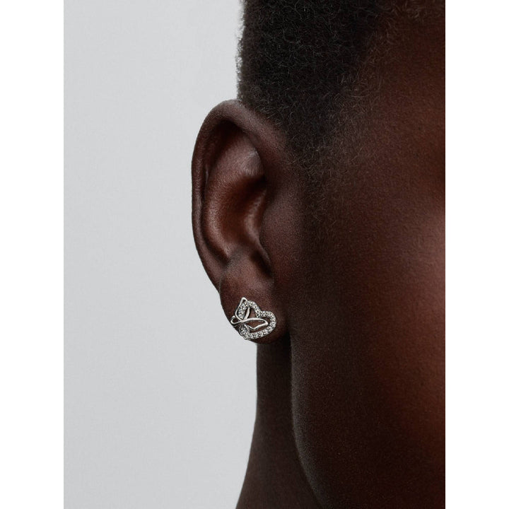 Pandora Silver Entwined Heart &amp; Butterfly Stud Earrings Image 2