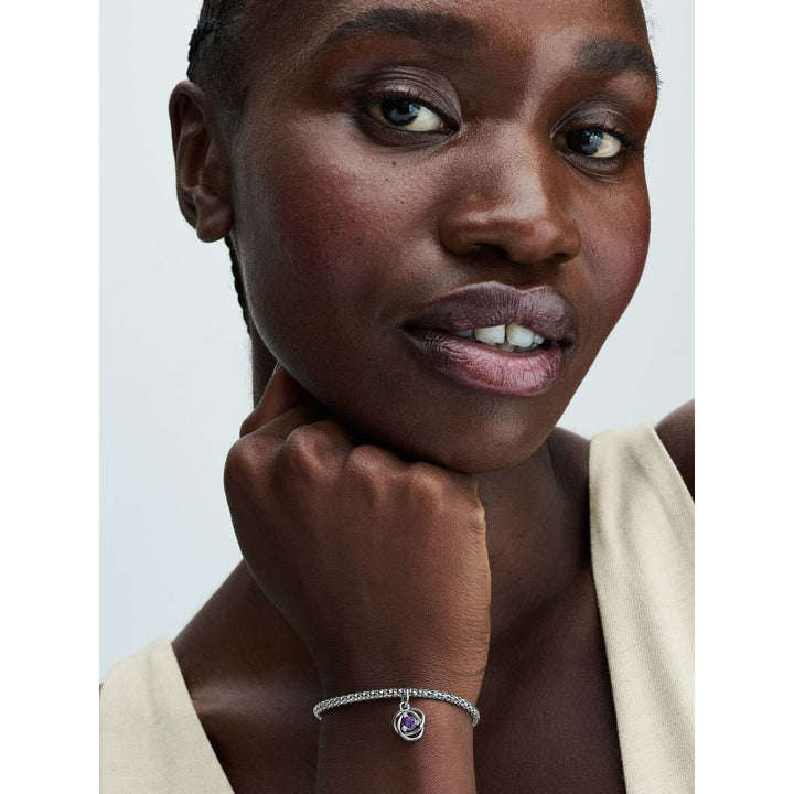 Pandora Silver February Eternity Circle Dangle Charm - MococoPandora793125C025700303110646Charms