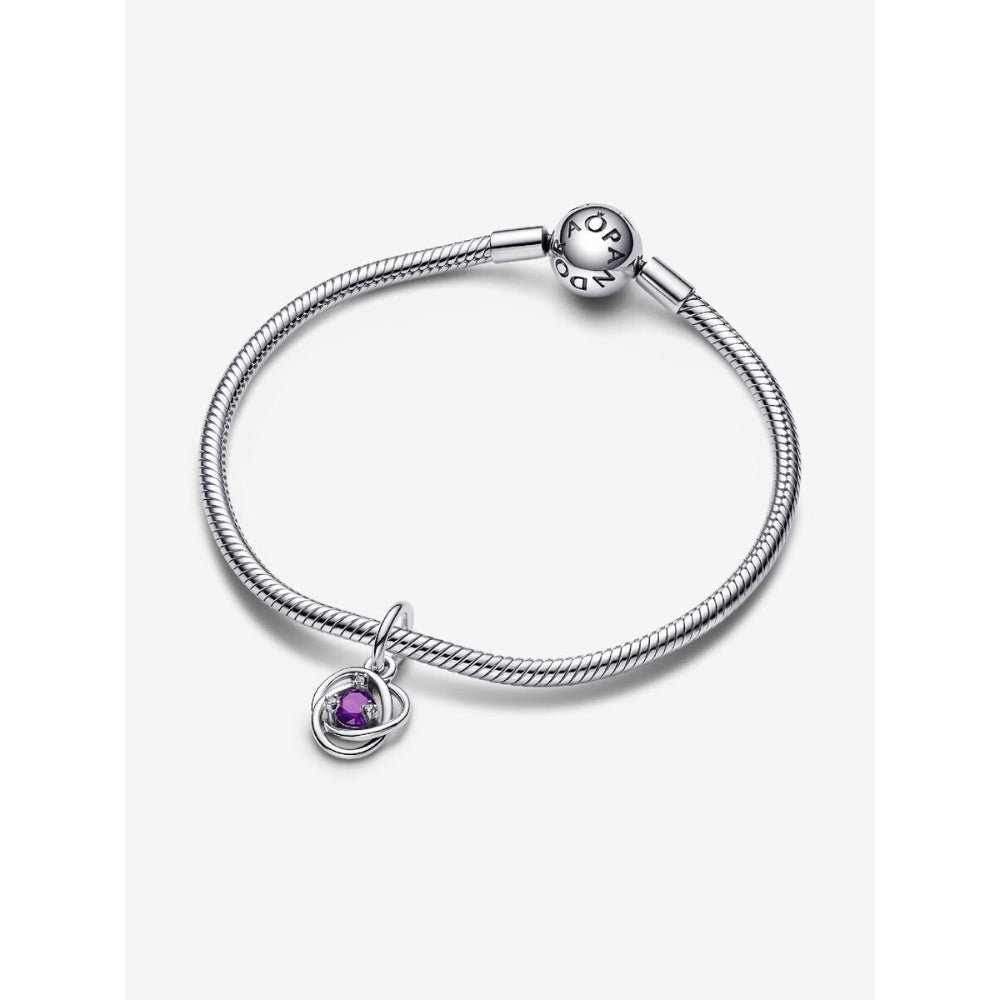 Pandora Silver February Eternity Circle Dangle Charm - MococoPandora793125C025700303110646Charms