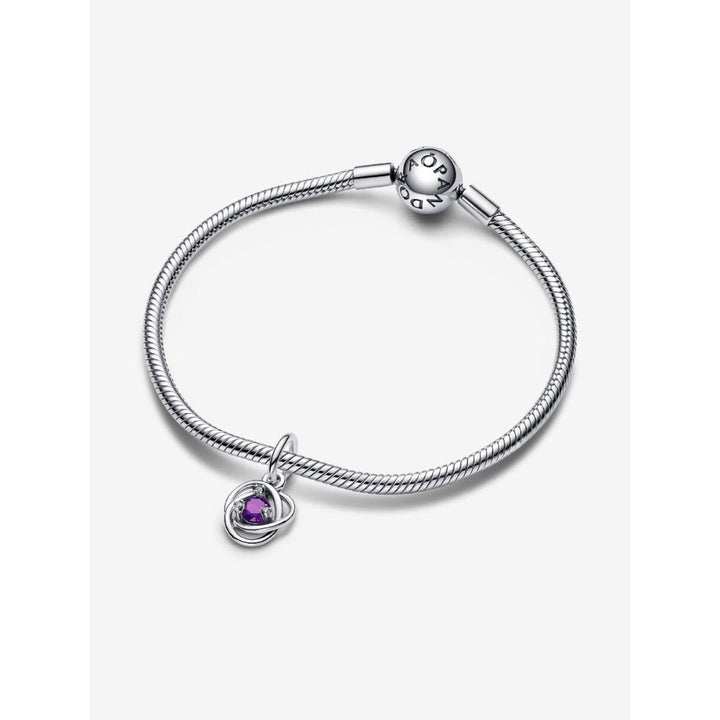 Pandora Silver February Eternity Circle Dangle Charm - MococoPandora793125C025700303110646Charms