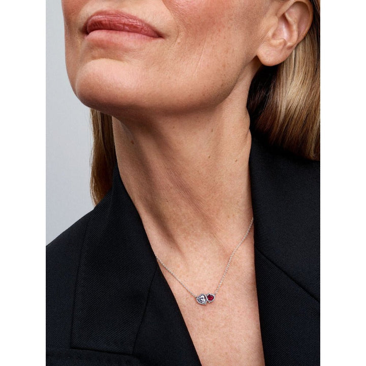 Pandora Silver Halo Hearts Pendant Necklace - MococoPandora393632C01-455700303165783Necklace