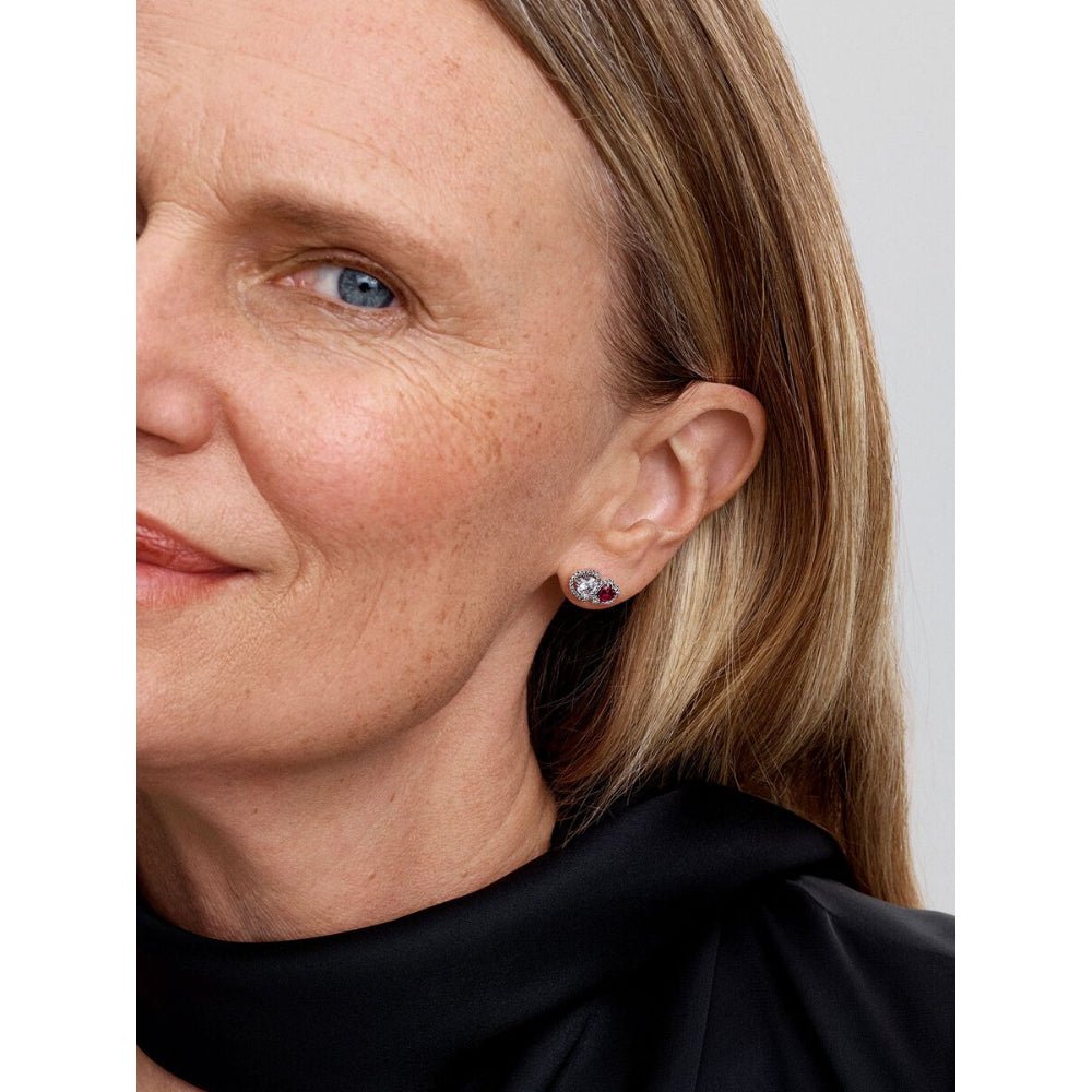 Pandora Silver Halo Hearts Stud Earrings - MococoPandora293633C015700303167480Earrings