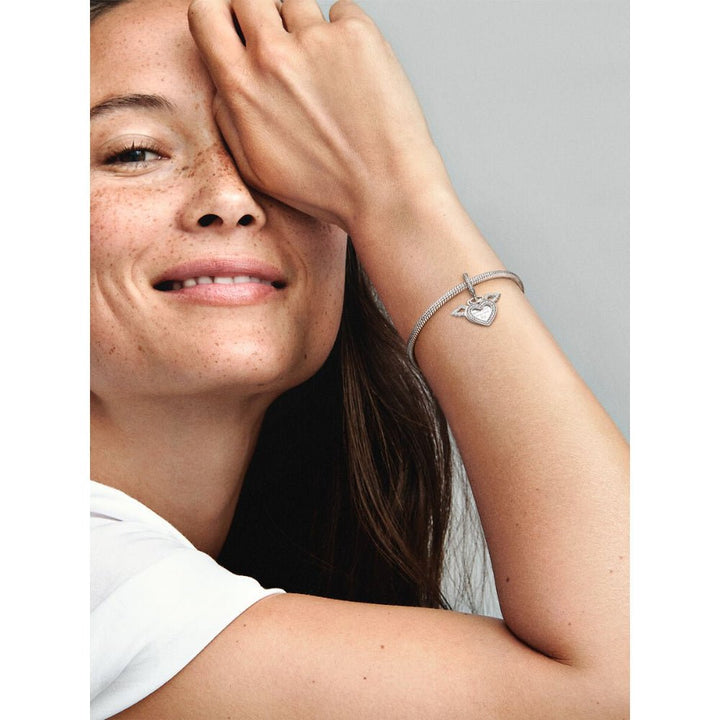 Pandora Silver Heart and Angel Wings Dangle Charm - MococoPandora798485C015700302827286Charms