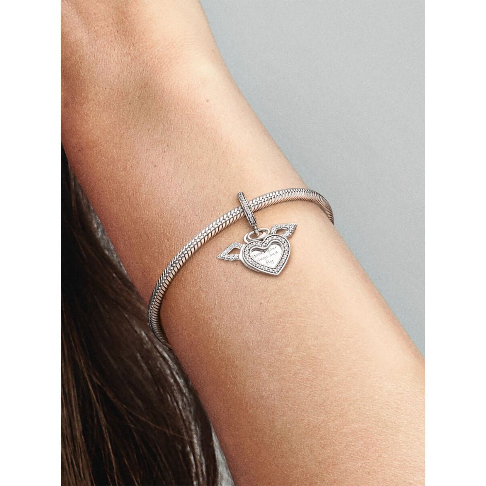 Pandora Silver Heart and Angel Wings Dangle Charm - MococoPandora798485C015700302827286Charms