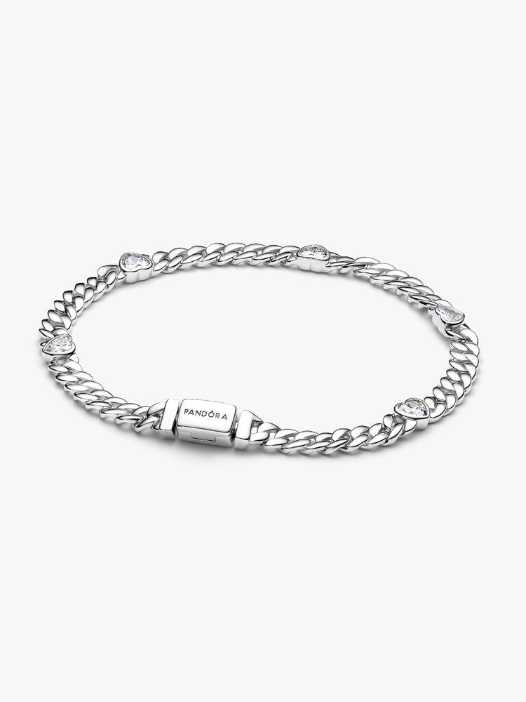 Pandora Silver Heart Cuban Chain Bracelet - MococoPandora594226C01-165700303232287Bracelet