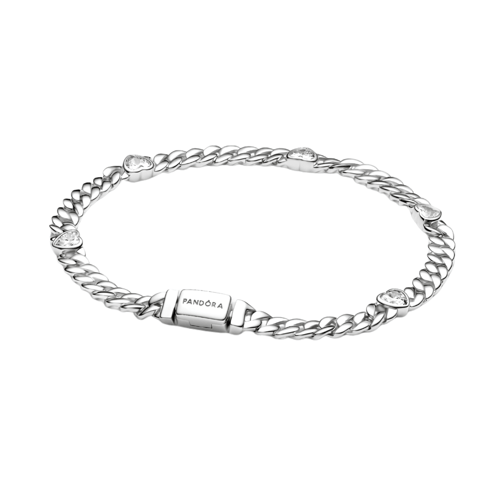 Pandora Silver Heart Cuban Chain Bracelet - MococoPandora594226C01-165700303232287Bracelets