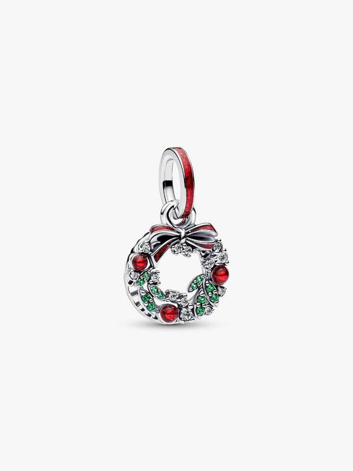Pandora Silver Holiday Wreath Double Dangle Charm - MococoPandora794238C015700303230498Charms