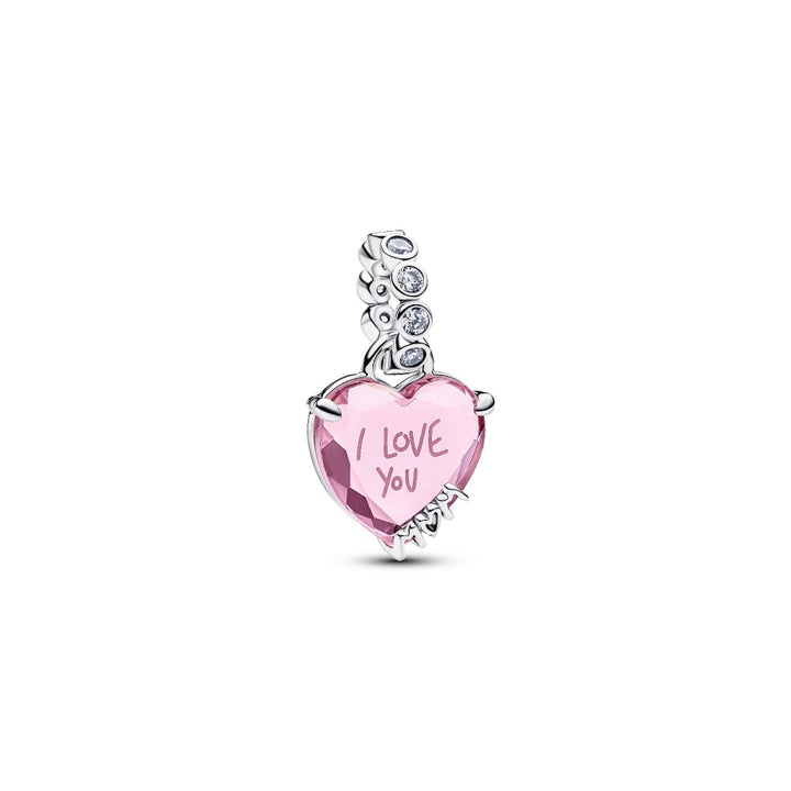 Pandora Silver I Love You Mom Dangle Charm Image 1