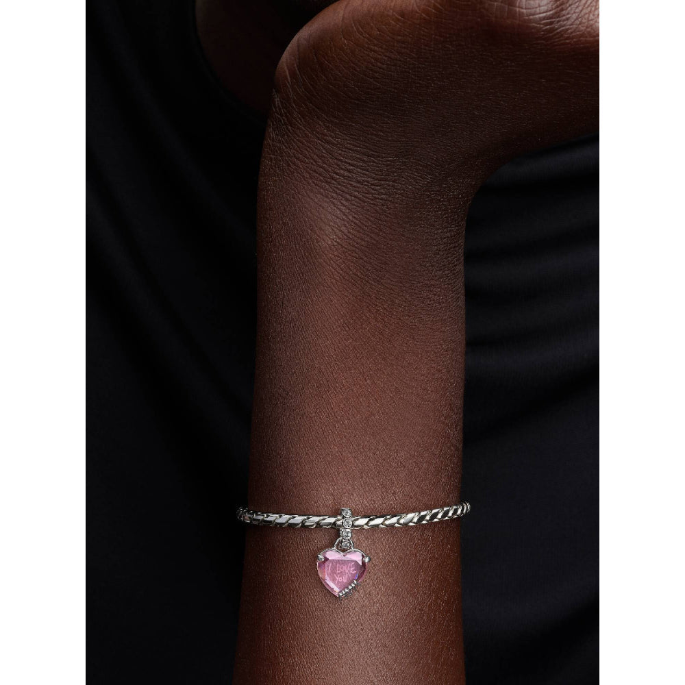 Pandora Silver I Love You Mom Dangle Charm Image 4