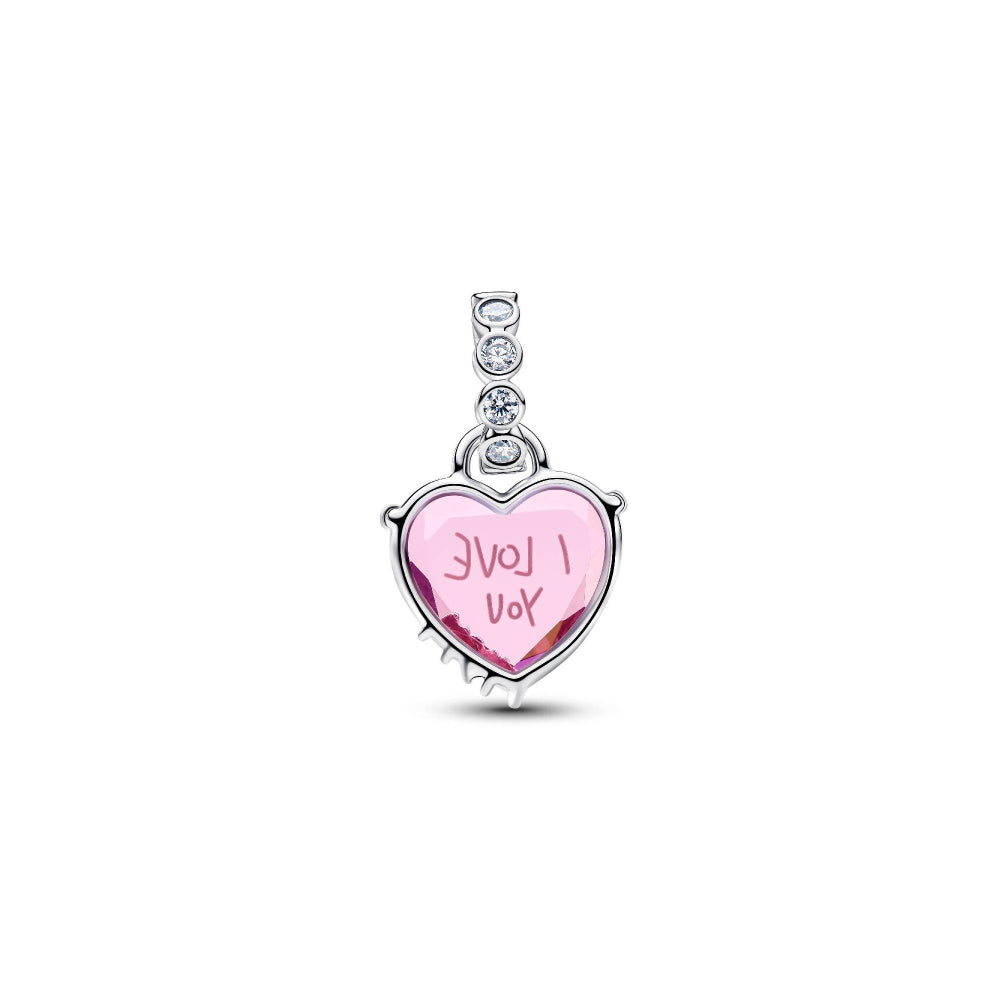 Pandora Silver I Love You Mom Dangle Charm Image 5