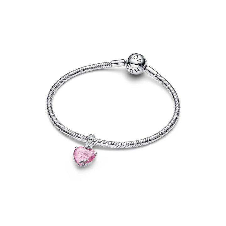 Pandora Silver I Love You Mom Dangle Charm Image 6