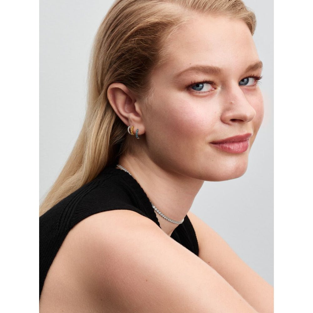 Pandora Silver Light Blue Huggie Earrings - MococoPandora293849C015700303194400Earrings