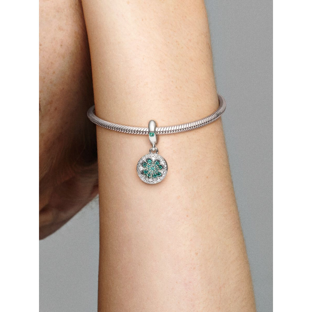 Pandora Silver Lucky Four Leaf Clover Dangle Charm 2