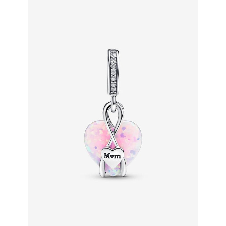 Pandora Silver Mum Opalescent Heart Dangle Charm - MococoPandora793202C015700303113524Charms
