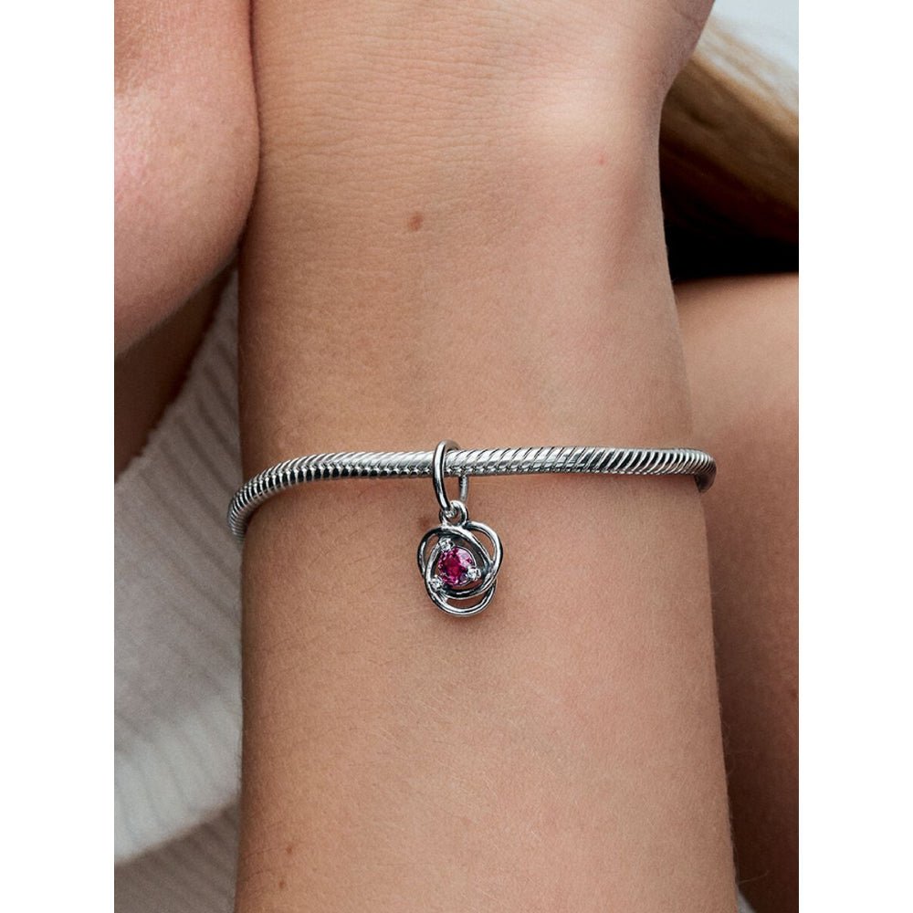 Pandora Silver October Birthstone Eternity Circle Dangle Charm - MococoPandora793125C105700303126203Charms