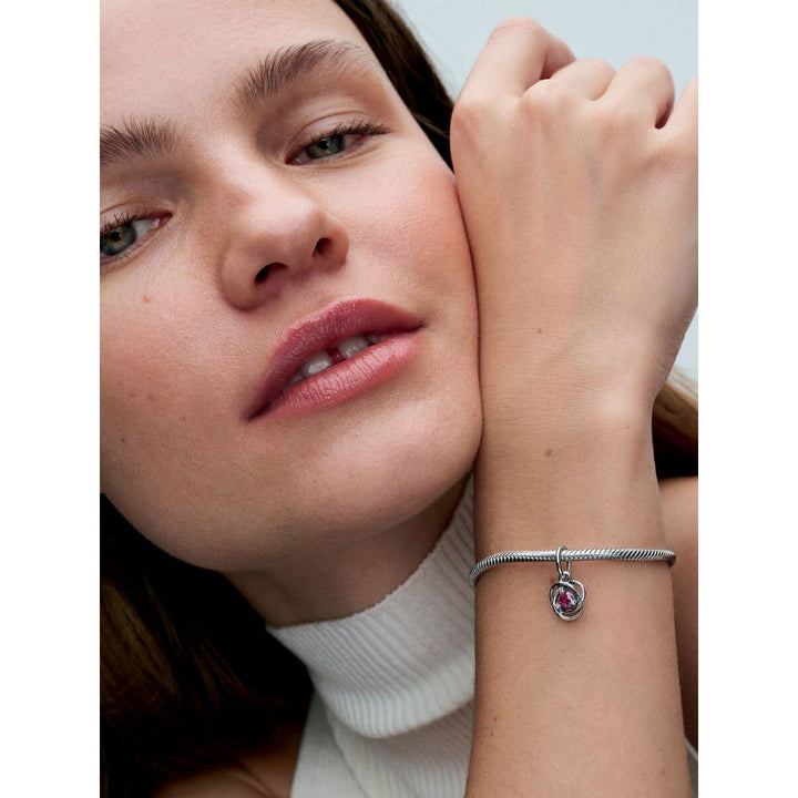 Pandora Silver October Birthstone Eternity Circle Dangle Charm - MococoPandora793125C105700303126203Charms