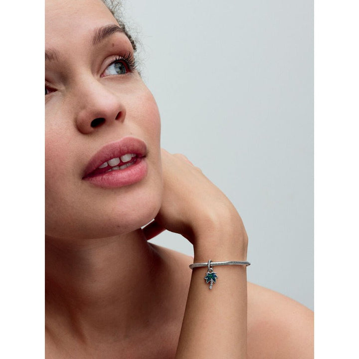 Pandora Silver Opalescent Green Palm Tree Dangle Charm - MococoPandora793352C015700303126593Charms