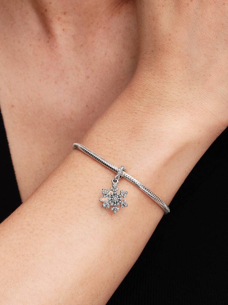 Pandora Silver Opalescent Snowflake Double Dangle Charm - MococoPandora794142C015700303230627Charms