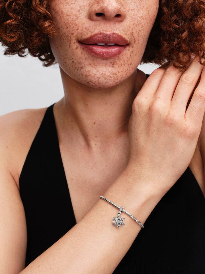 Pandora Silver Opalescent Snowflake Double Dangle Charm - MococoPandora794142C015700303230627Charms